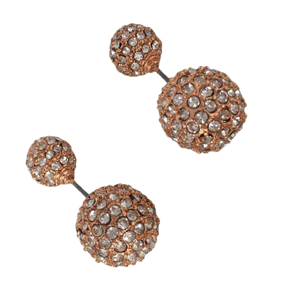 High End Rose Gold and Pave Peek-a-boo Earrings - Picture 5 of 6